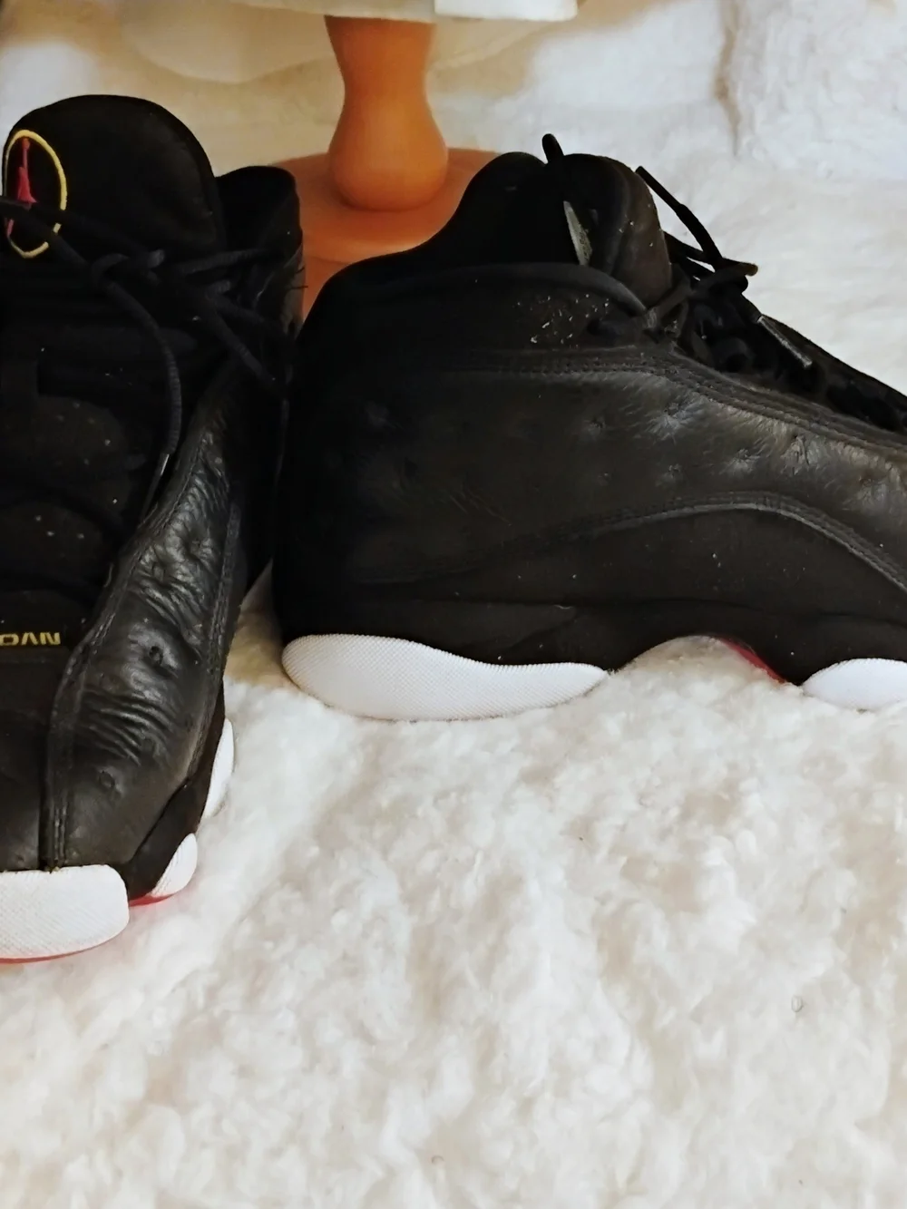 Jordan Black Sneakers with Red Jumpman and Yellow Trim